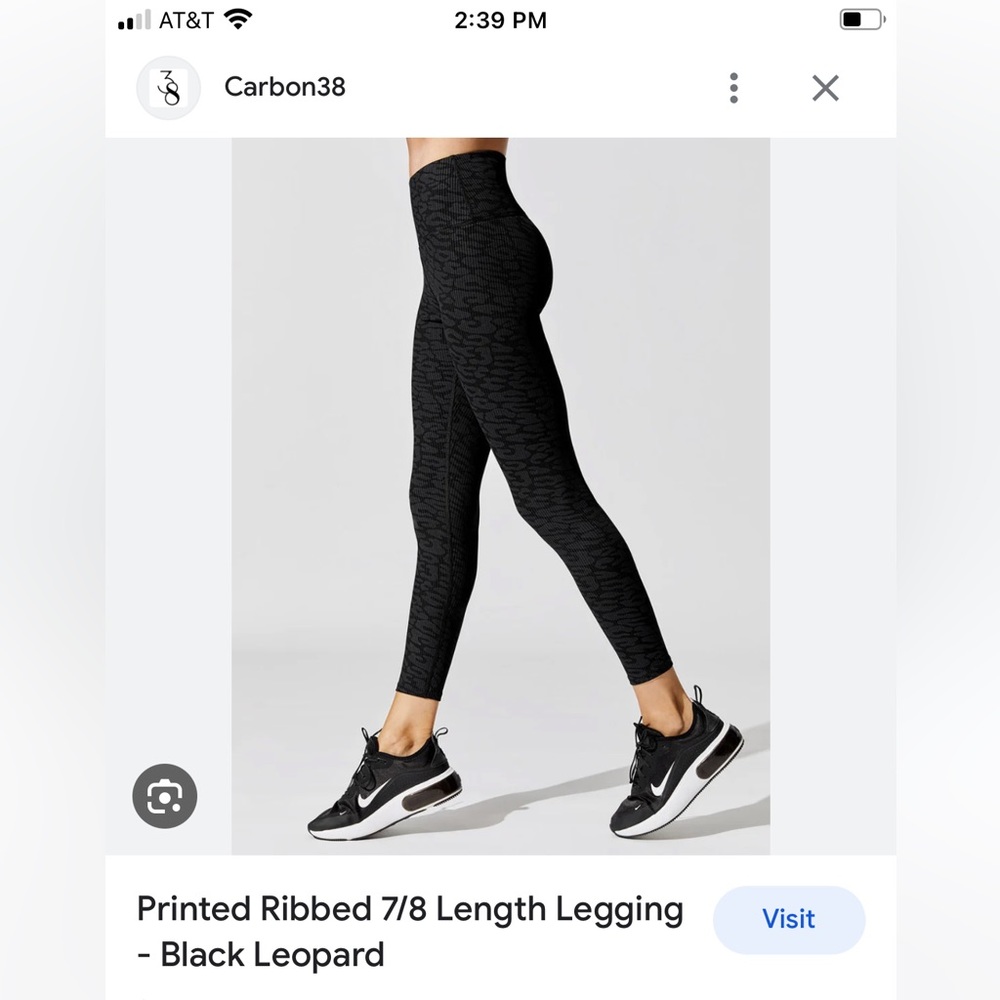 Carbon 38 Ribbed Leopard Print Legging